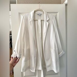 Soft White Blazer with Removable Waist Tie
